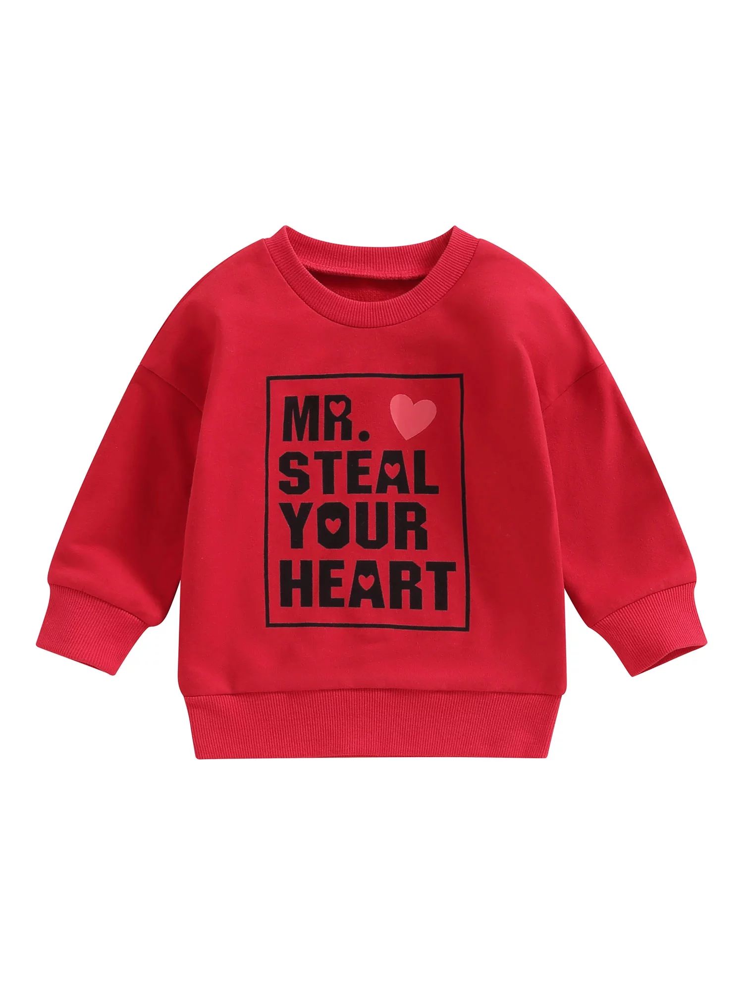 Bagilaanoe Toddler Baby Boy Valentine's Day Sweatshirt Long Sleeve Letter Print Pullover 6M 12M 1... | Walmart (US)