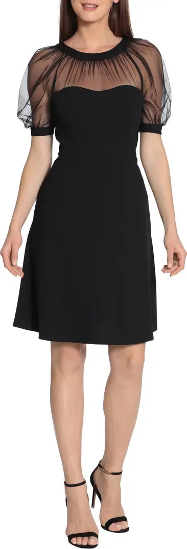 Mesh Illusion Short Sleeve Dress | Nordstrom Rack