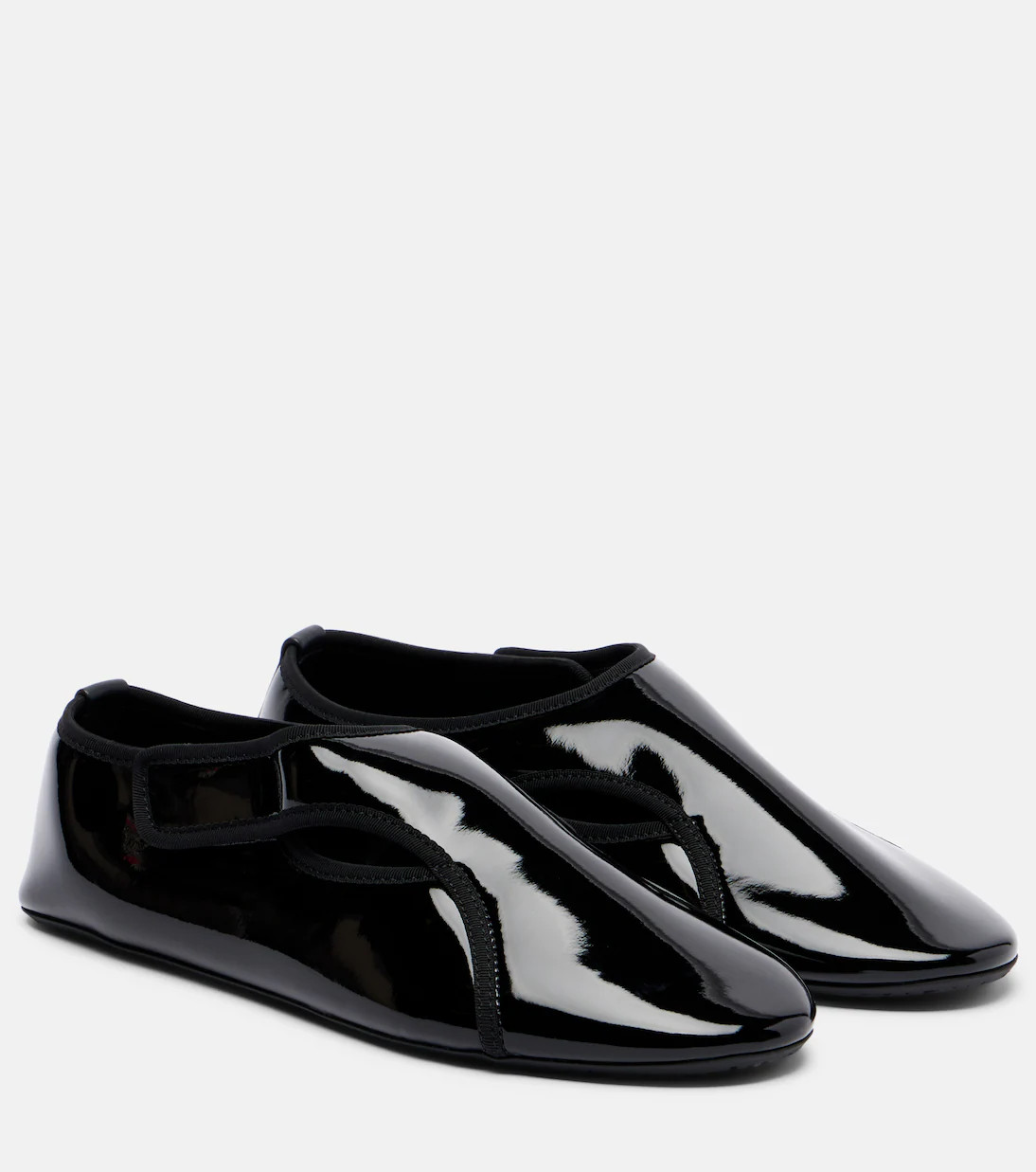 Criss Cross leather-trimmed ballet flats | Mytheresa (US/CA)
