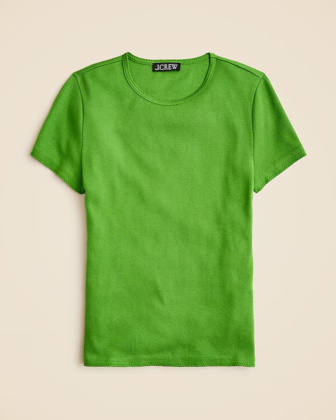 Fine rib short-sleeve T-shirt | J. Crew US