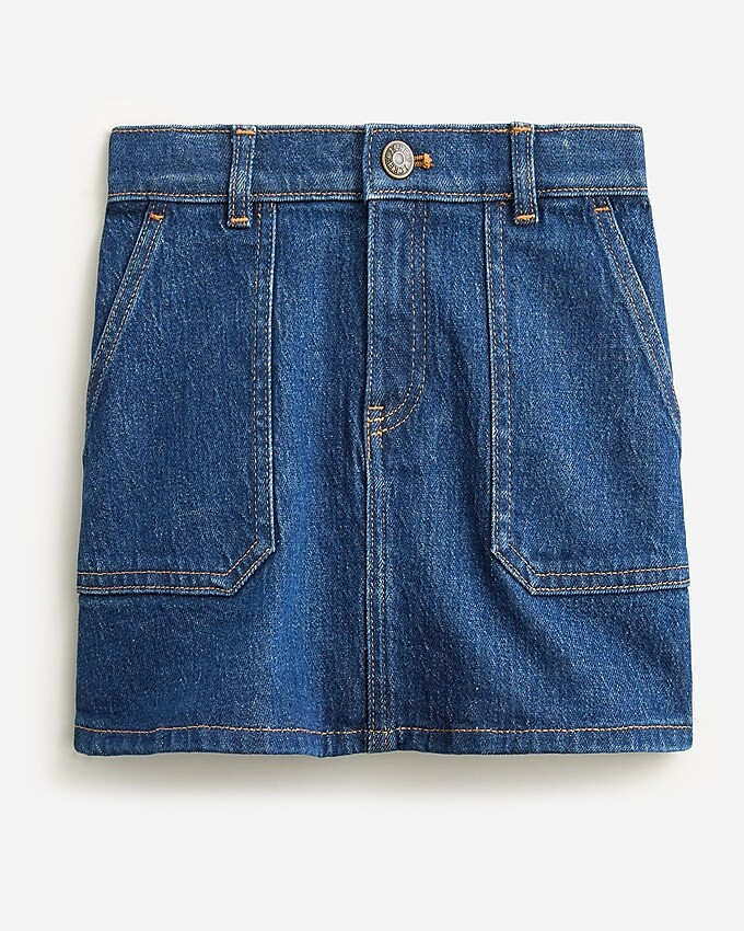 Girls' patch-pocket denim skirt | J. Crew US