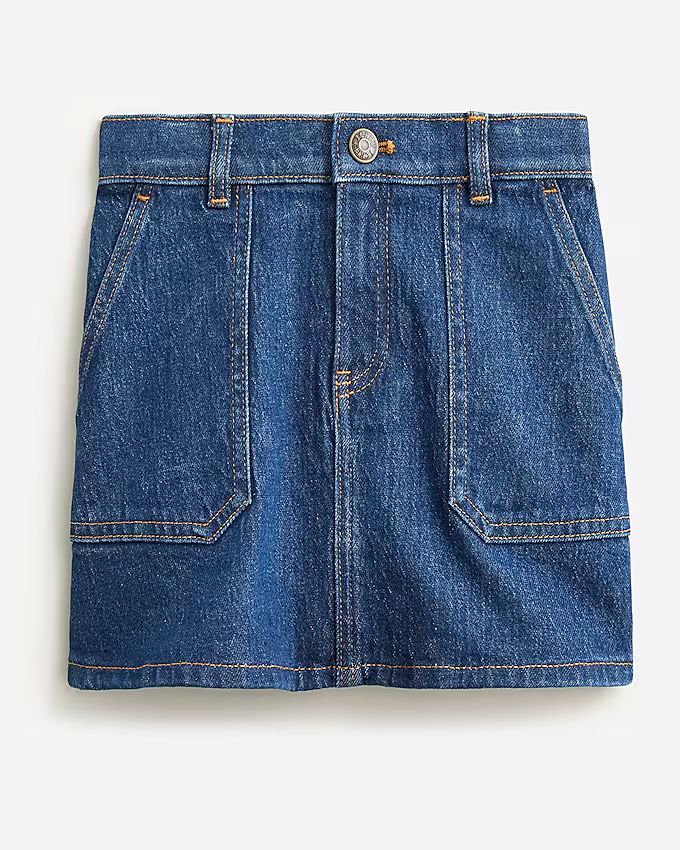 Girls' patch-pocket denim skirt | J.Crew US