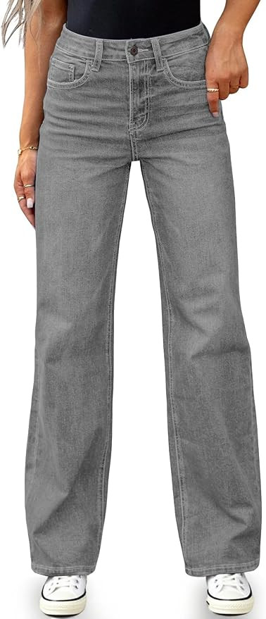 Women's High Waisted Straight Leg Jeans Stretchy Wide Leg Bootcut Denim Pants 2026 Trendy | Amazon (US)