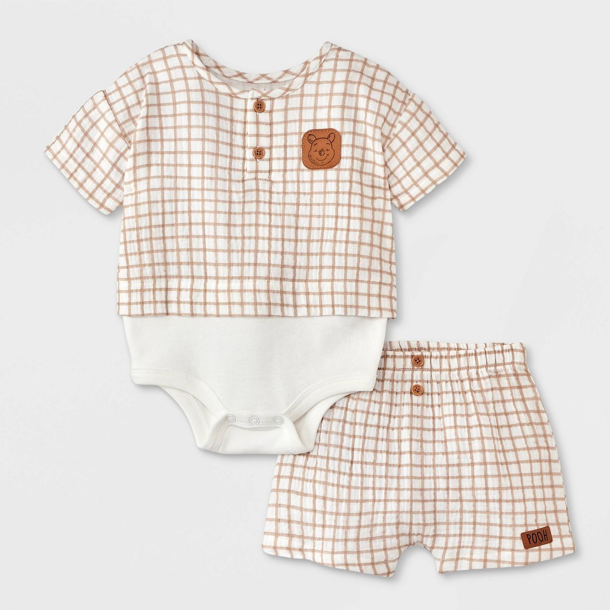 Baby Boys' Disney Winnie the Pooh 2pc Top and Bottom Shorts Set - White | Target