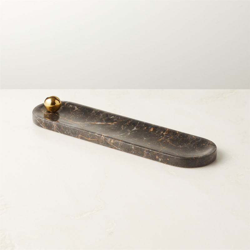 Brix Modern Black Golden Marble Incense Burner + Reviews | CB2 | CB2