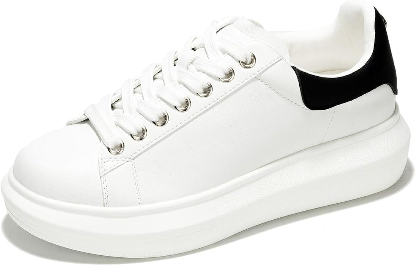 Women's Fashion Sneakers Leather Tennis Shoes Womens & White Sneakers for Women w/Memory Foam Ins... | Amazon (US)