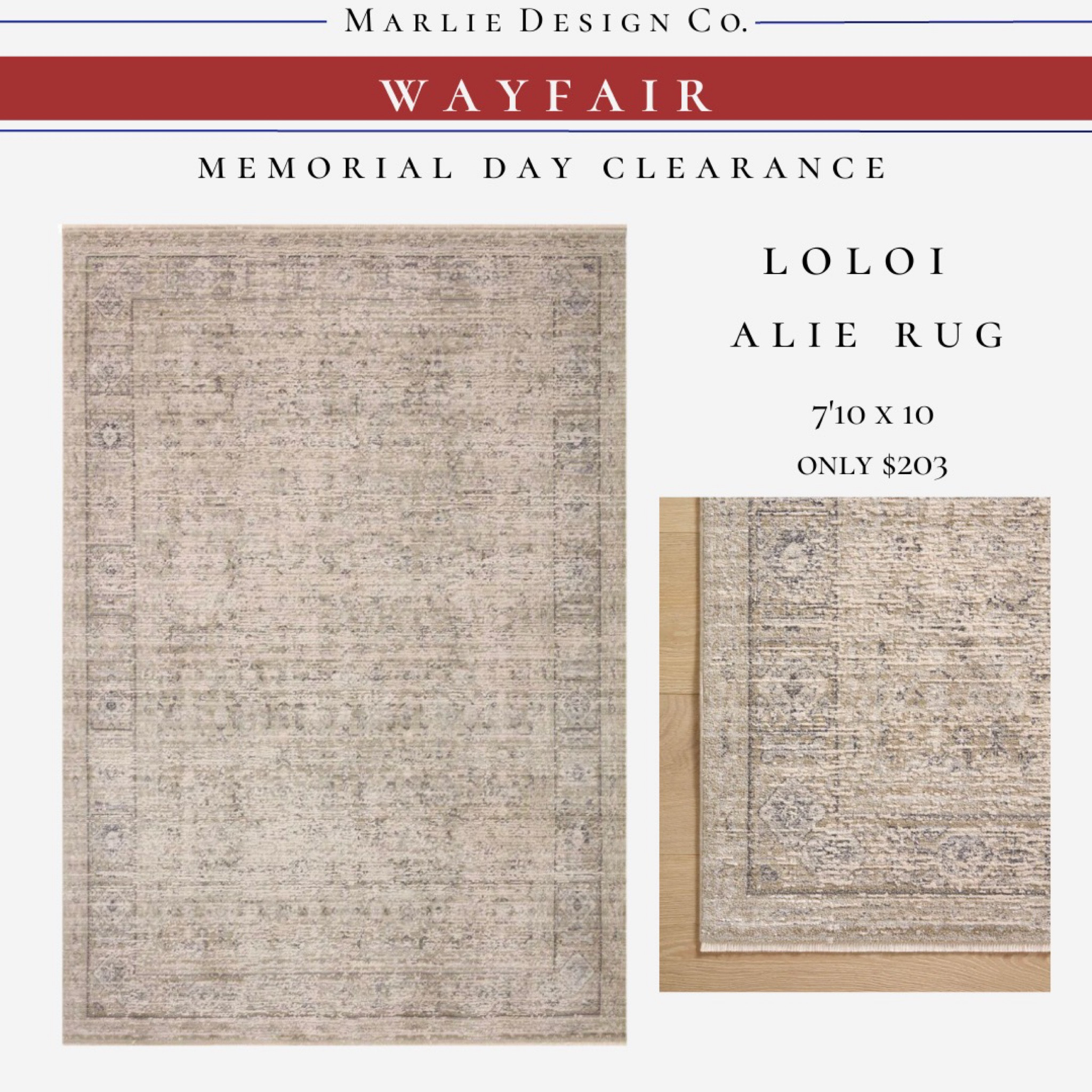 Wayfair Memorial Day Clearance Sale | loloi alie taupe dove | neutral rug | living room rug | bedroom rug | affordable rug | loloi x amber Lewis 

#LTKsalealert #LTKhome #LTKFind