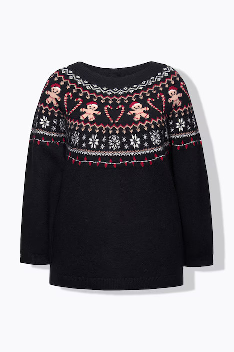 Holiday-Themed Norwegian Striped Sweater | Ulla Popken - US
