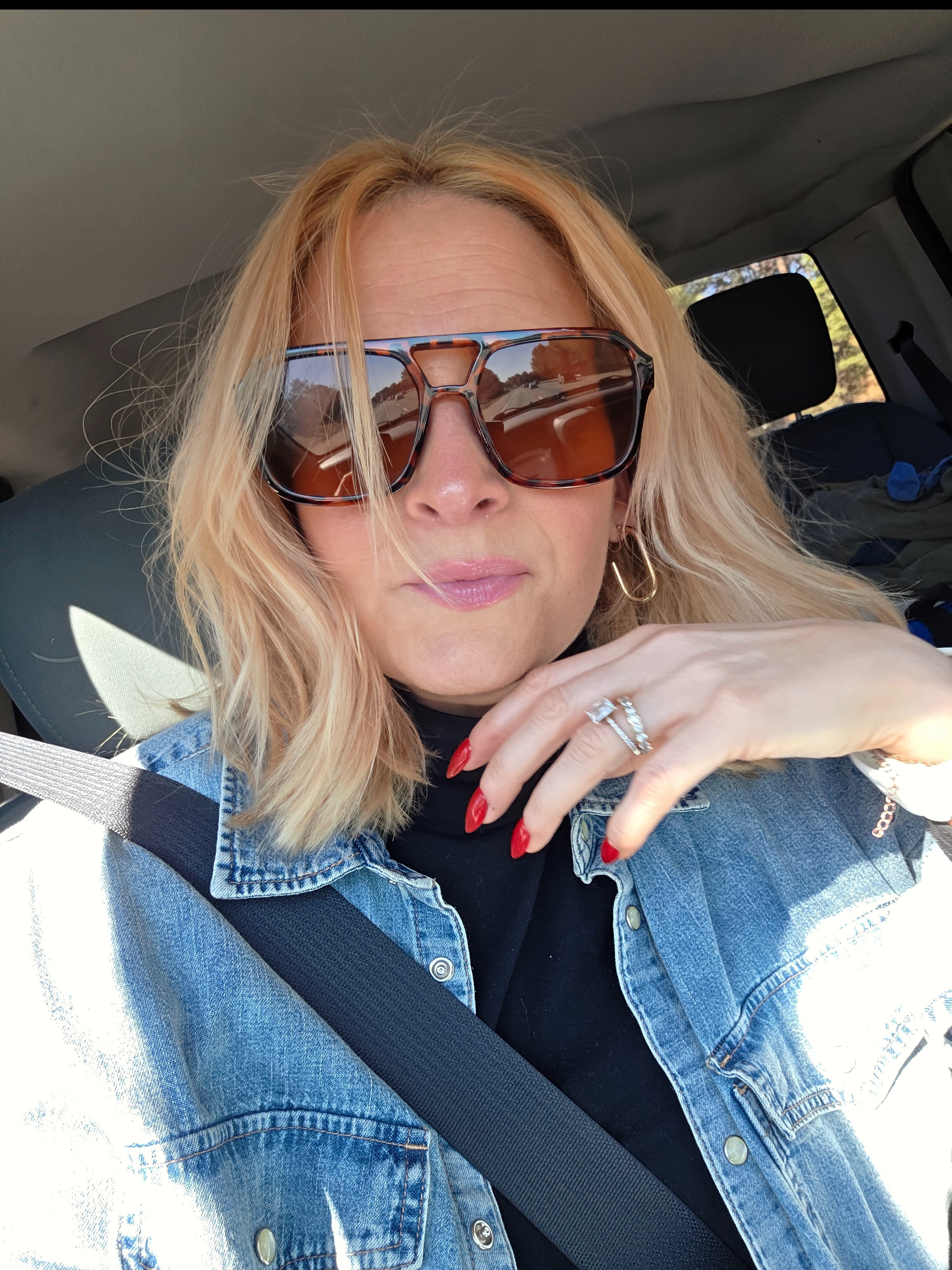 30 degree difference between yesterday and today. No problem for me layers should be my middle name by now. Or denim shirt. 

#LTKdayinmylife #LTKootd #LTKOver40