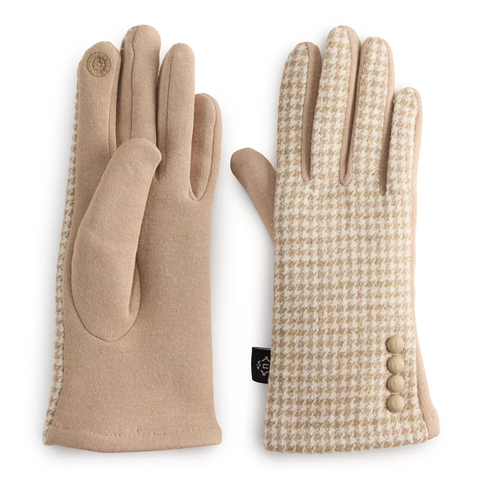 Women's Nanette Lepore Houndstooth Gloves With Buttons | Kohl's