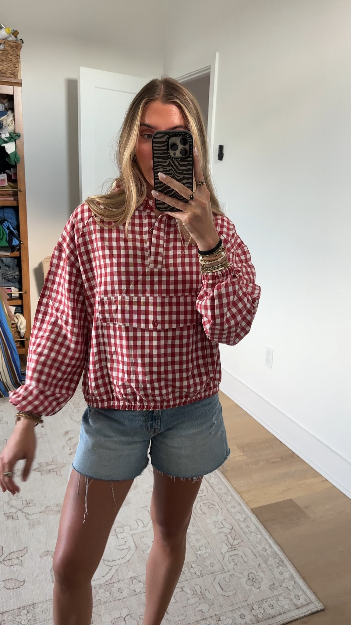 Amazon size small Women's Plaid Quarter Button Pullover Anorak Jacket | Long Sleeve Tops Stand Collar Design Lightweight Casual Coat with Elastic Bubble Hem and Kangaroo Pocket

#LTKootd #LTKSeasonal #LTKSaleAlert