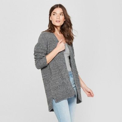 Women's Long Sleeve Textured Cardigan - Universal Thread™ Gray | Target