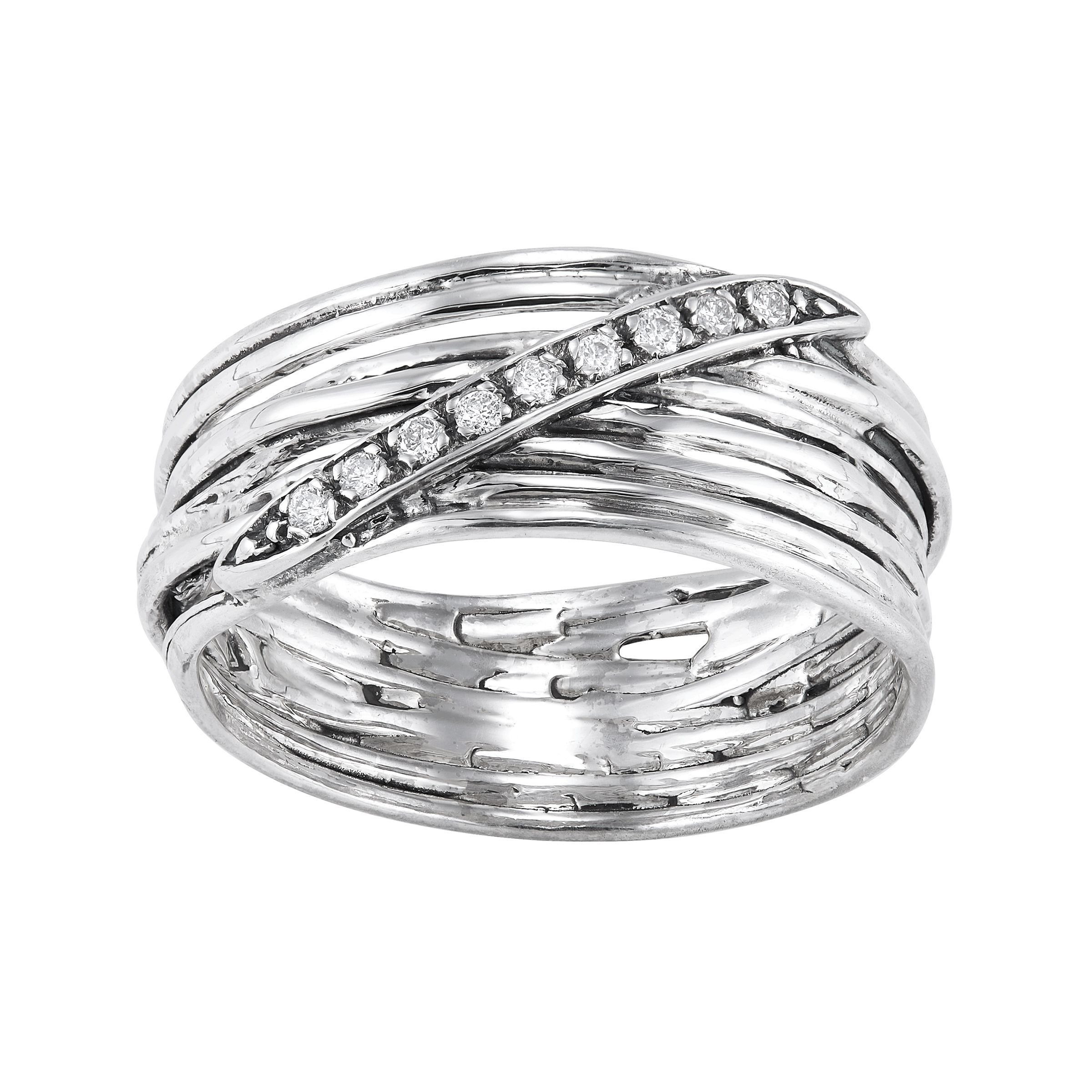 Silpada 'Breath Of Fresh Air' Diamond Band Ring In Sterling Silver, Size 5 | Silpada