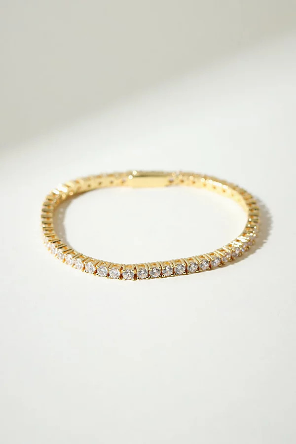 The M Jewelers Medium Essential Tennis Bracelet in Gold, Women's at Urban Outfitters | Urban Outfitters (US and RoW)