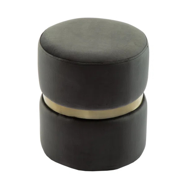 Cerra 13.7'' Wide Velvet Round Standard Ottoman | Wayfair North America