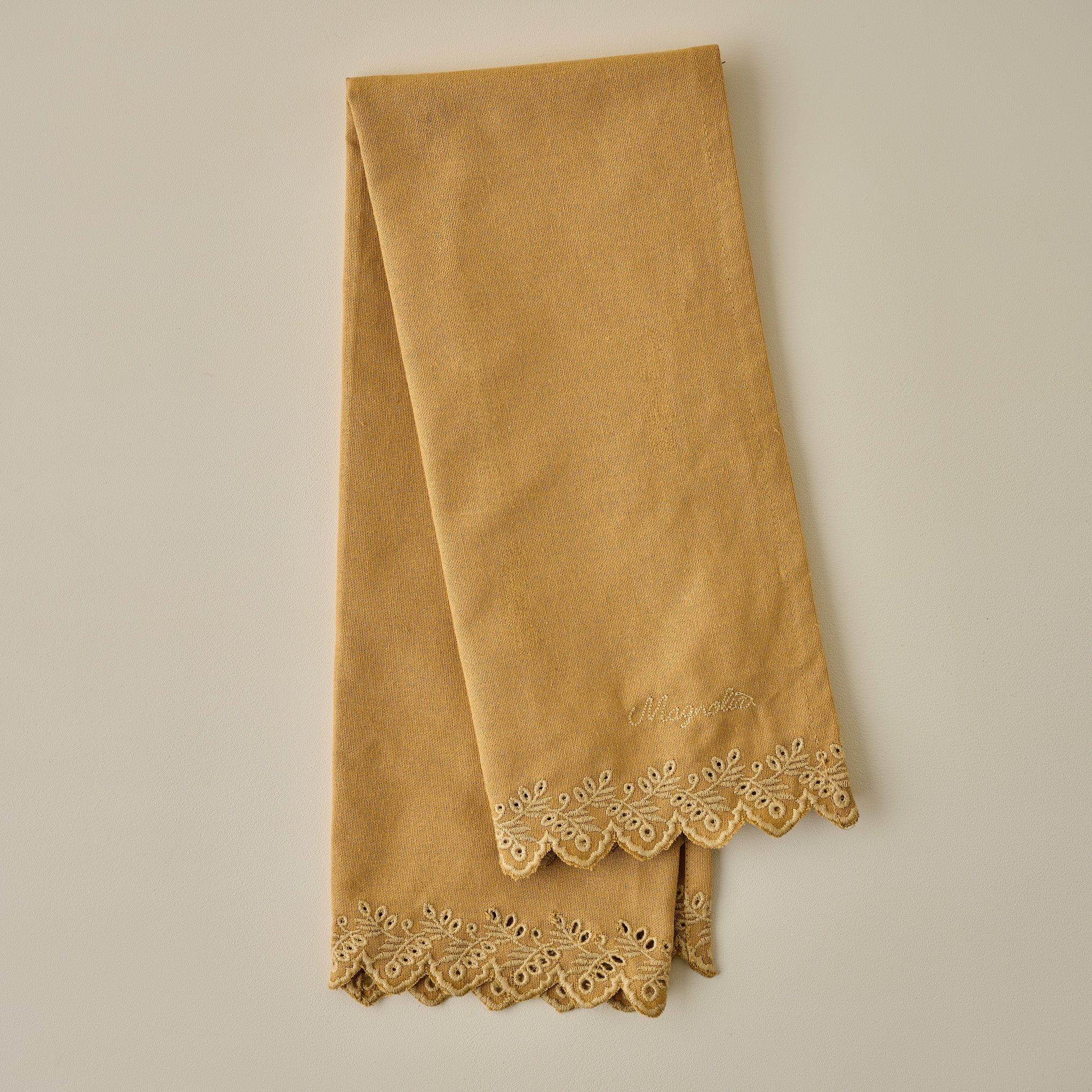 Magnolia Golden Scalloped Tea Towel | Magnolia