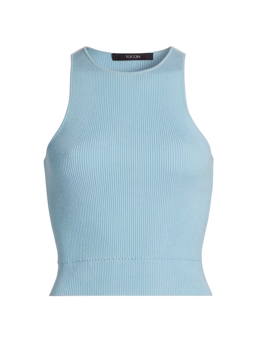 Avery Rib-Knit Racer Tank | Saks Fifth Avenue