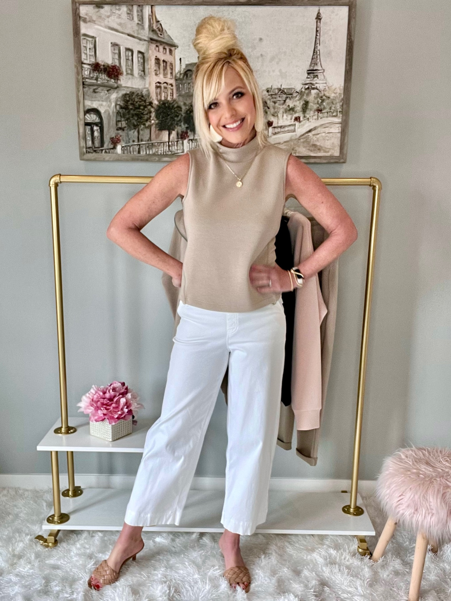 Spanx mock neck air essentials in the Fawn color with their twill pants #style #spanx

#LTKSeasonal #LTKunder100 #LTKFind