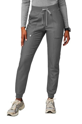 Fabletics Women's Active Scrub Jogger - MotionTech, 4-Way Stretch, Pocket-Packed, Lightweight, Semi-Slim Fit, XXS/Regular 28 in | 28, Heather Grey | Amazon (US)