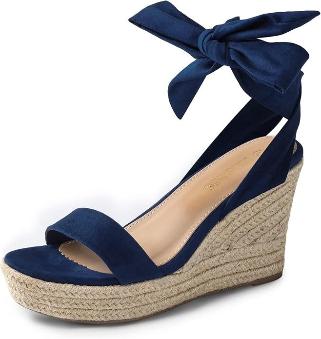 DREAM PAIRS Womens Open Toe Espadrilles Wedges Tie Lace Up Cute Ankle Strap Platform Sandals Dres... | Amazon (US)