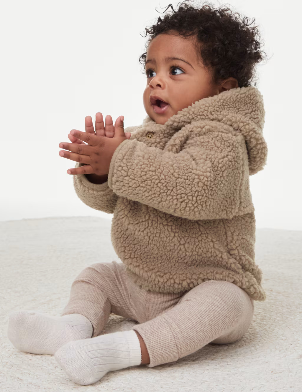 Borg Hooded Jacket (7lbs-1 Yrs) | Marks & Spencer (UK)