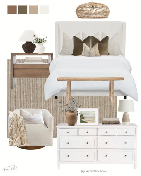 Neutral Master Bedroom | Bedroom Design | Pottery Barn | Organic Design | Studio Mcgee | Bedroom | White Bed | Bedroom Decor | Bedroom Furniture #LTKunder100

#LTKhome