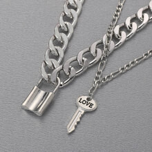 2pcs Lock & Key Charm Necklace | SHEIN