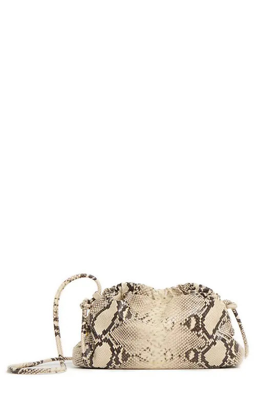 Mansur Gavriel Mini Cloud Snakeskin Embossed Leather Clutch in Roccia at Nordstrom | Nordstrom