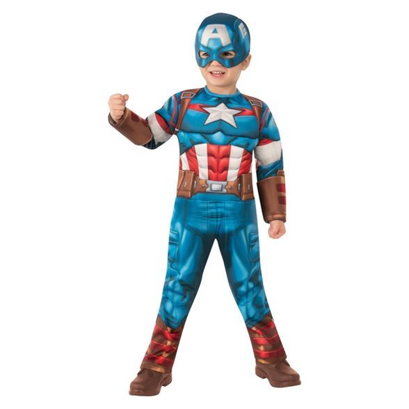 Toddler Marvel Captain America Halloween Costume Jumpsuit | Target