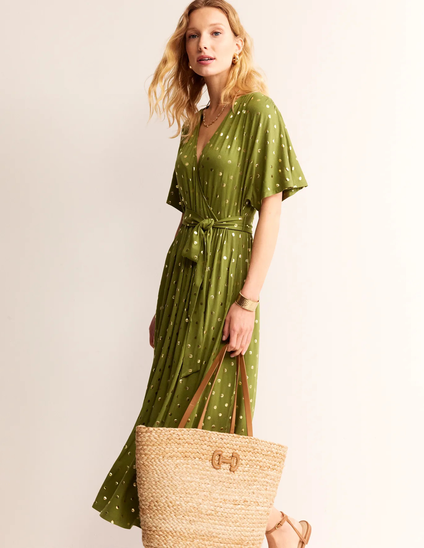 Kimono Wrap Jersey Midi Dress | Boden (US)