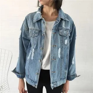 Riopez - Distressed Denim Jacket | YesStyle | YesStyle Global