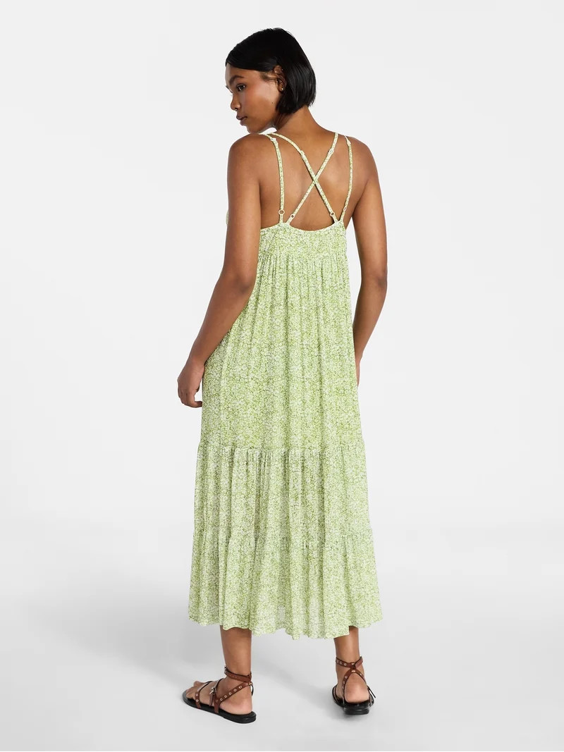 No Boundaries Tiered Maxi Dress, Women's XXS-XXL | Walmart (US)