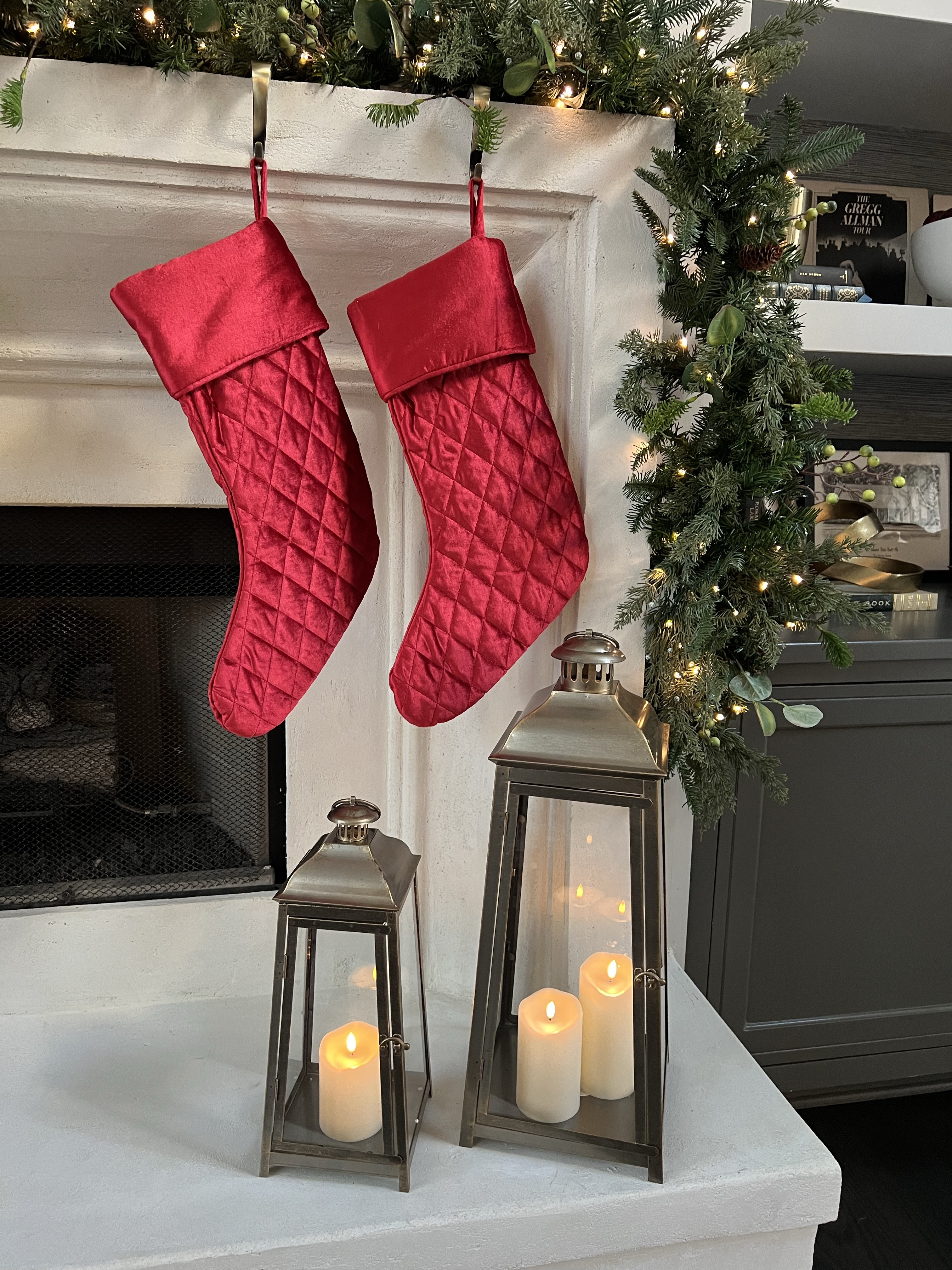 Holiday mantle garland from last year!✨🎄🎅🏼

holiday garland, mantle decor, holiday decor, stockings, candle, lantern, holiday garland, front gate, metal tree, Caleigh Hardy 

#LTKHome #LTKSeasonal #LTKHoliday