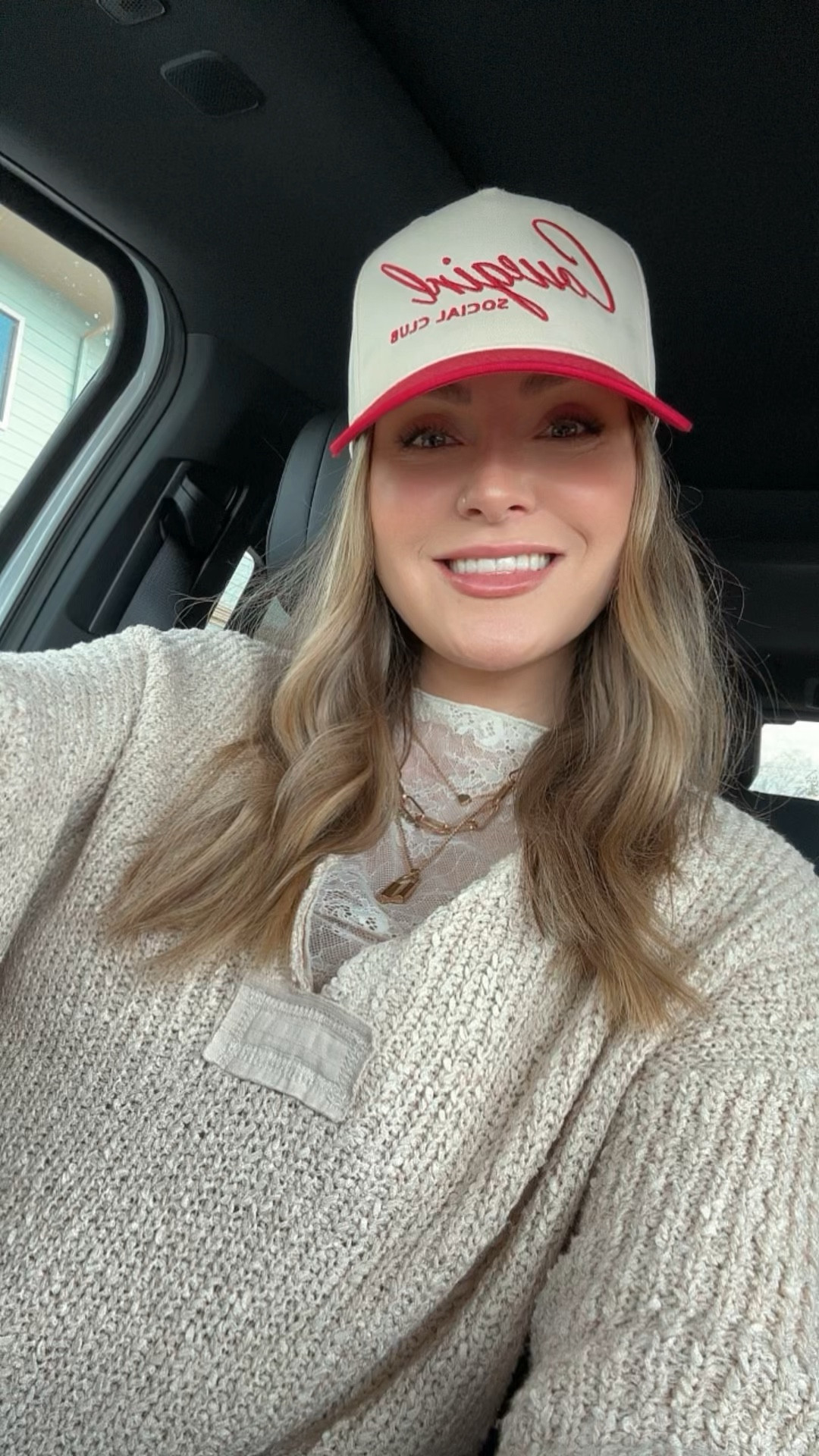 New mama, first day back to work post maternity leave! 
Hat is Cowgirl Social Club
Be sure to size up in sweater 
Size M in lace top 
Size L in pajama set


#LTKVideo