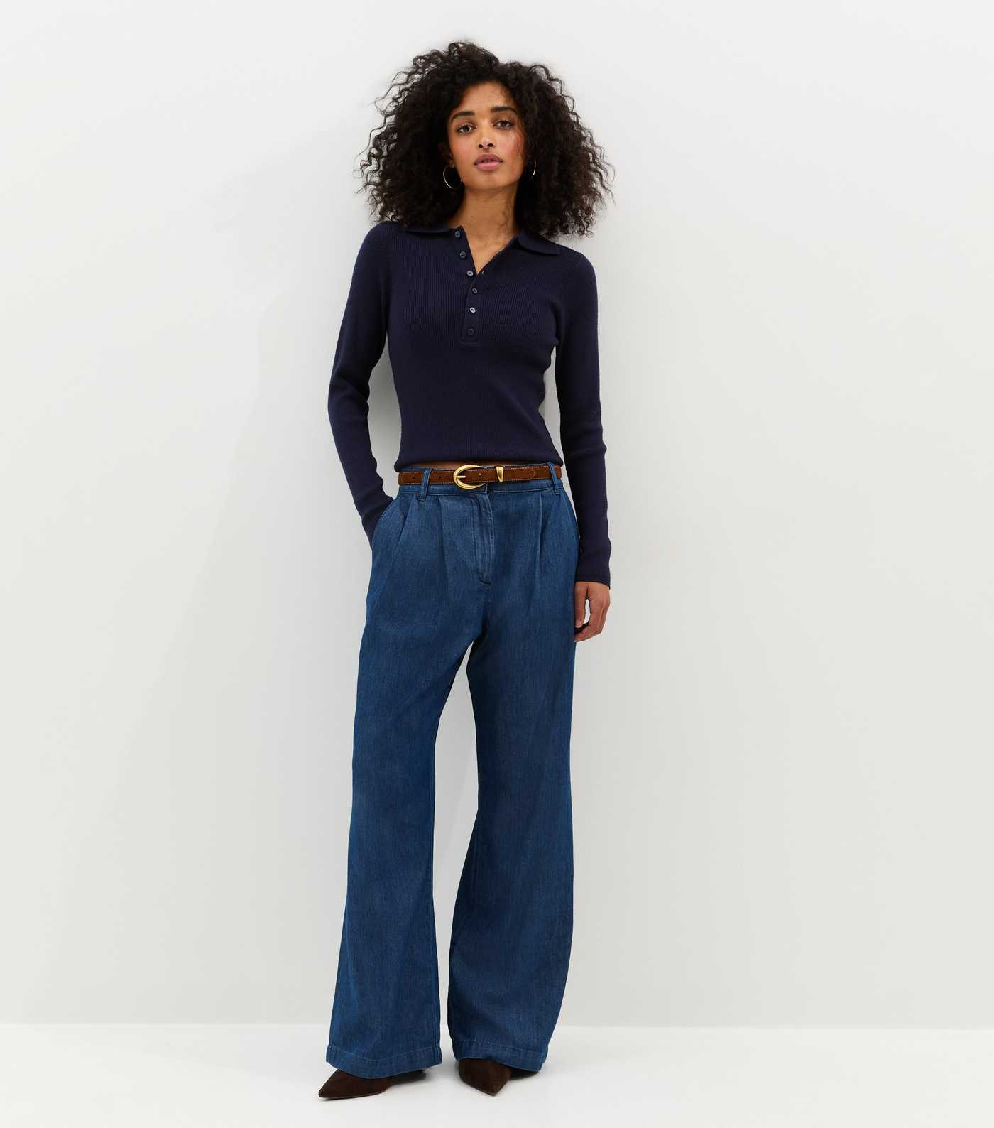 Blue Pleated Wide Leg Trousers | New Look | New Look (UK)