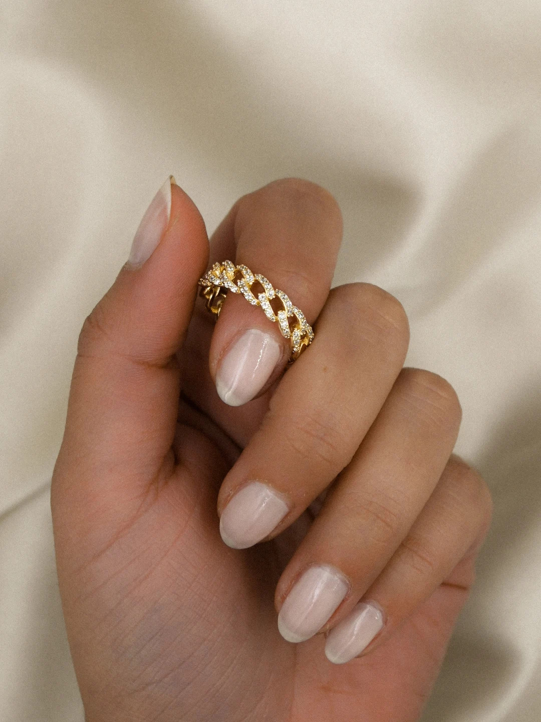 Cuban Link Chain Ring - Gold | Dainty Chain Ring | Promise ring | Friendship Ring | Gift for Her ... | Etsy (US)