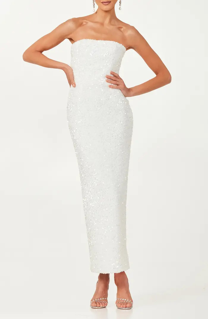 Leslie Sequin Strapless Gown | Nordstrom