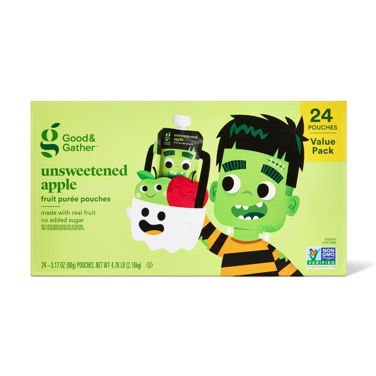 Halloween Unsweetened Applesauce Squeeze Pouch - 3.17oz/24ct - Good & Gather™ | Target