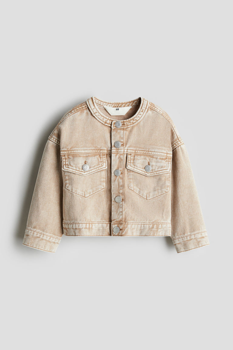 H & M - Boxy Denim Jacket - Beige | H&M (US + CA)