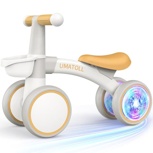 Umatoll Colorful Lighting Baby Balance Bike for 1 Year Old Boys Girls, 12-24 Months Toddler Balance Bike with Removable Basket, Adjustable Seat, First Birthday Gift | Amazon (US)