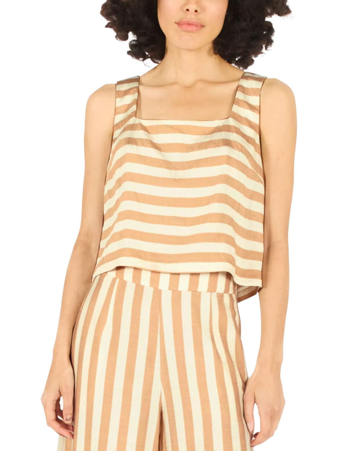 Traffic People Brighton Rock Stripe Top, Brown | John Lewis (UK)