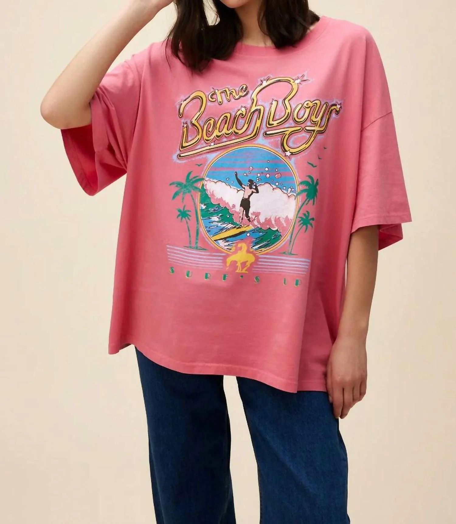 The Beach Boys Surfs Up Os Tee Top In Rose Water | Shop Simon