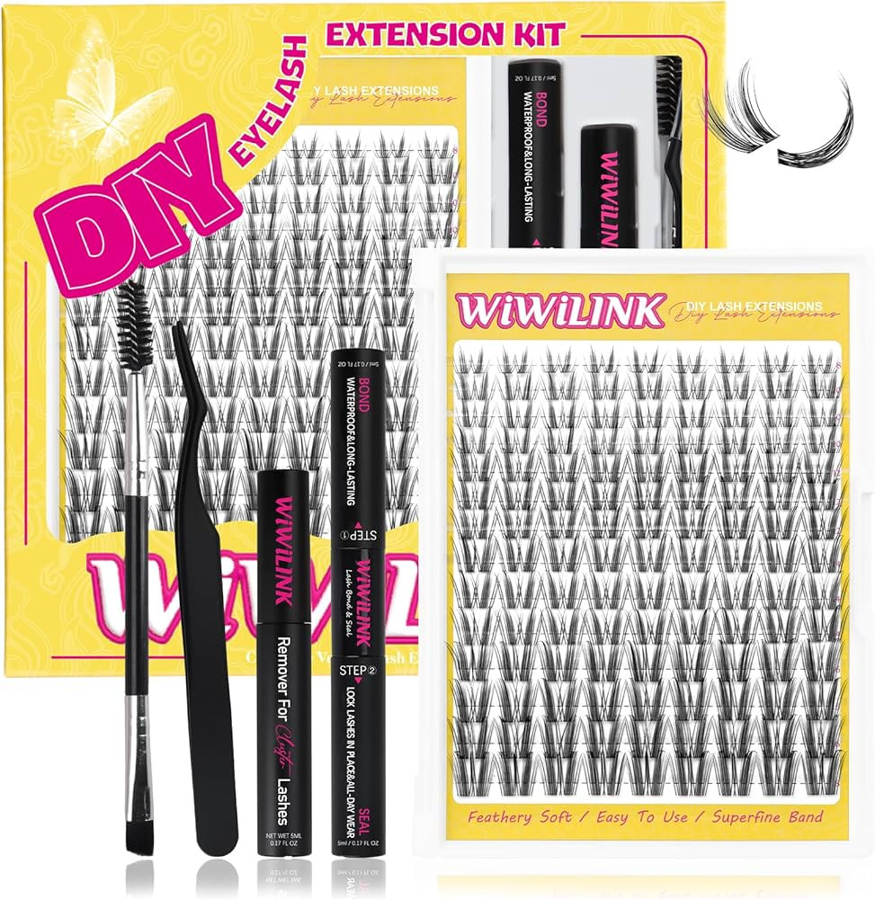 Wispy Lash Clusters Manga DIY Lash Extension Kit and D Curl Eyelash Clusters 8-18mm with Bond, Se... | Amazon (US)