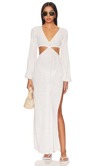Adilah Maxi Dress in Ivory | Long Sleeve White Dress With Sleeves White Vacation Dress White Dress | Revolve Clothing (Global)