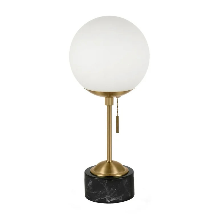 Evelyn&Zoe Modern Marble Table Lamp with White Globe Shade - Walmart.com | Walmart (US)