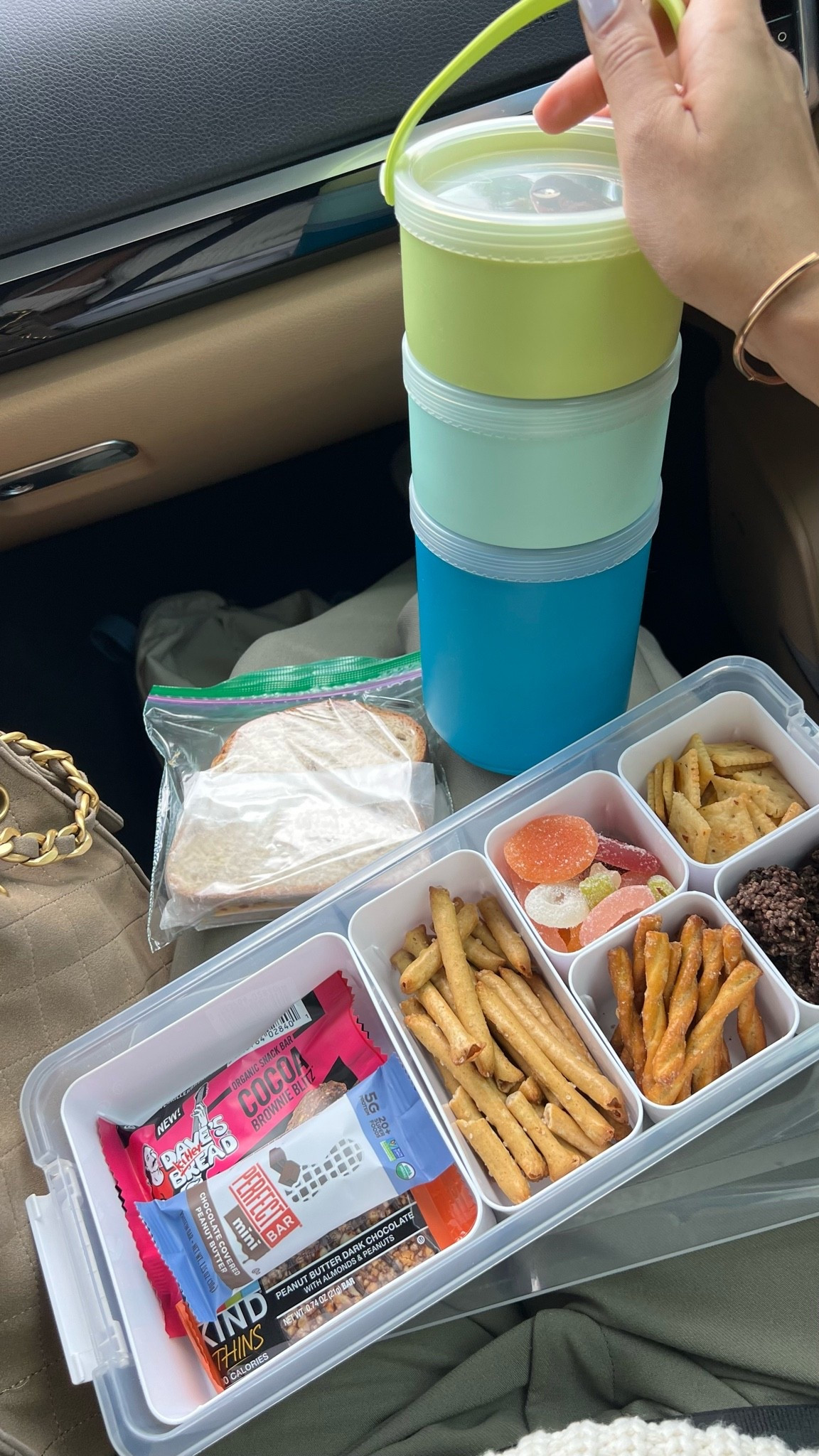 My travel snack box/containers. The ones I have are sold out but linking a very similar one.