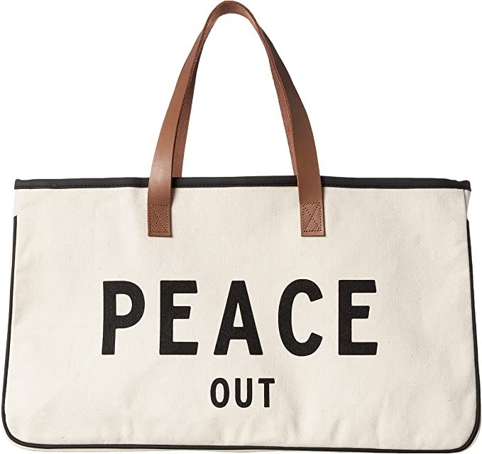 Santa Barbara Design Studio Hold Everything Tote Bag, 20" x 11", Peace Out Black and White | Amazon (US)