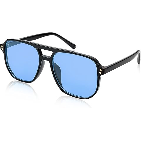 SOJOS Retro Aviator Sunglasses for Women Men,Trendy Rectangle Womens Mens Shades Sun Glasses SJ22... | Amazon (US)