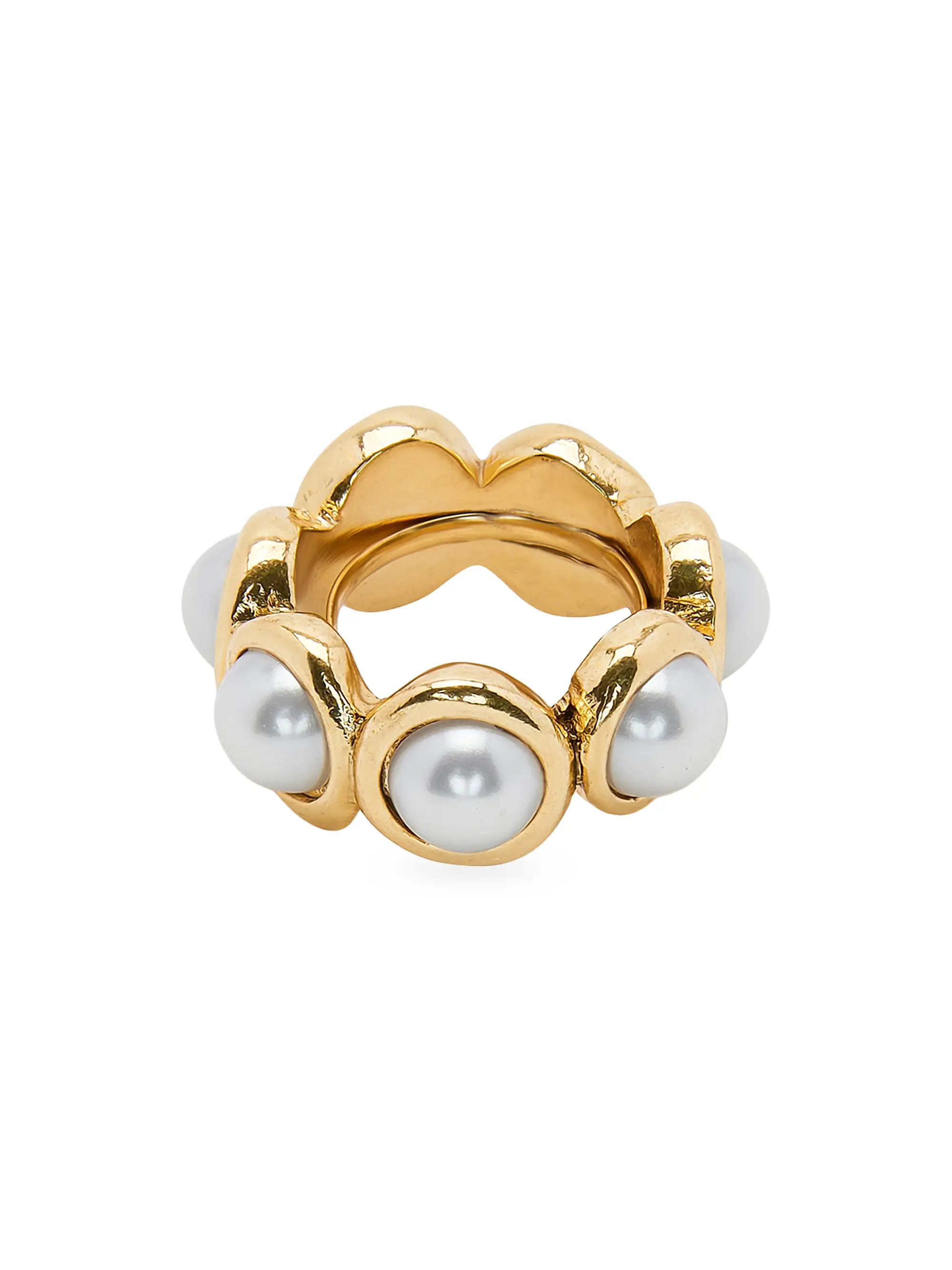 Goldtone Mini Faux-Pearl Cuff Ring | Saks Fifth Avenue
