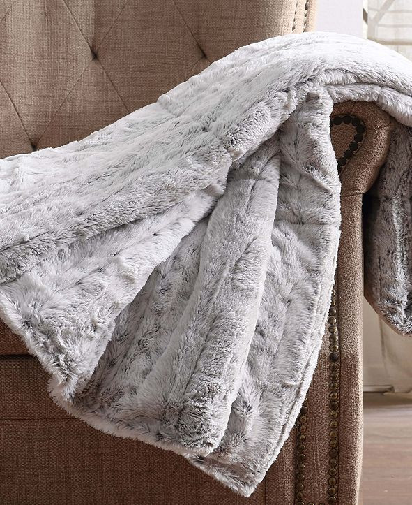 Christian Siriano 60" x 70" Snow Leopard Luxury Faux-Fur Throw | Macys (US)